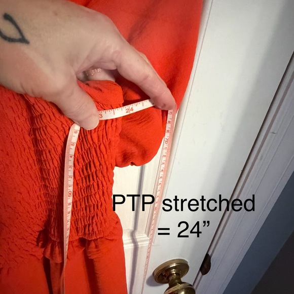 Puff sleeved, boutique, smocked romper in 2X. - Picture 4 of 6